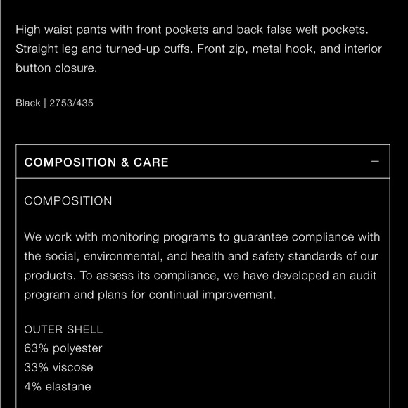 Zara NWT turned up cuff straight leg pants - Picture 2 of 5